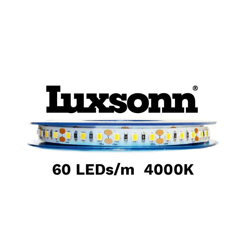 14,4 W/m LED juosta LUXSONN, SAMSUNG diodai, IP67, 60 LED/m, 4000K (natūraliai balta).
