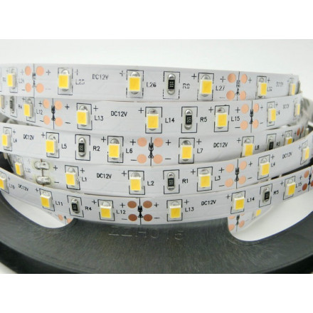 6 W/m LED juosta LUXSONN, 2835, 60 LED/m, 601lm/m, (3000K) šiltai balta. Karpoma kas 3 diodus (5 cm)