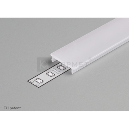 1m LED juostos profilio dangtelis F (baltas) KLIK (2m)