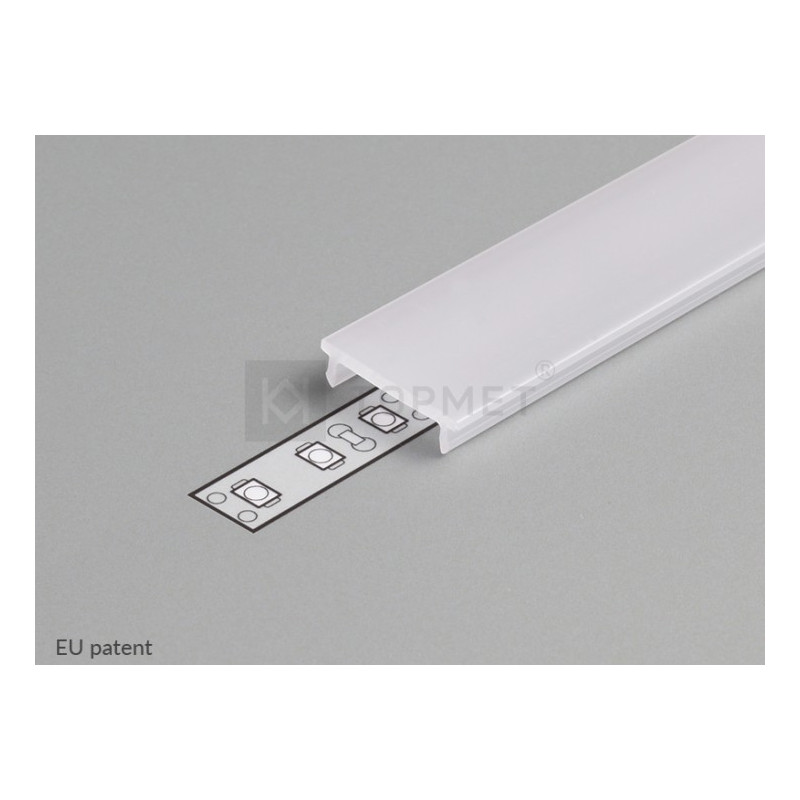 1m LED juostos profilio dangtelis F (baltas) KLIK (2m)