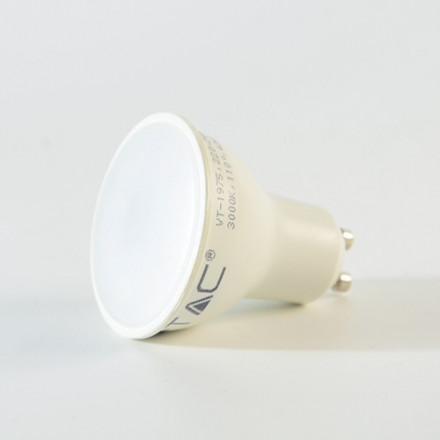 5W LED lemputė V-TAC, GU10, su plastikiniu, matiniu dangteliu, (6000K) šaltai balta