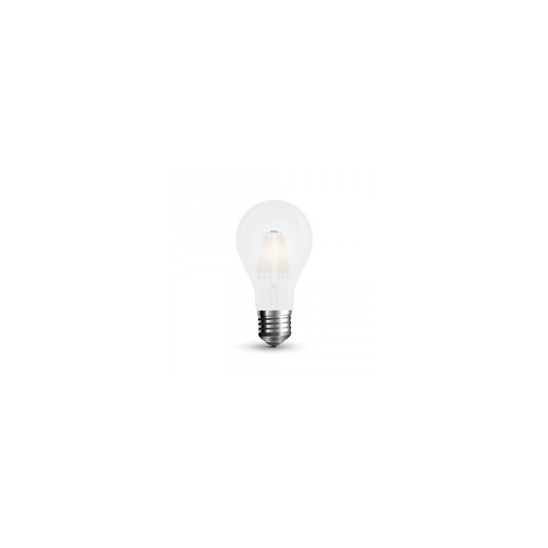 7W LED lemputė V-TAC E27 A60 Filamentinė  šalčio dangtis 2700K (šiltai balta).