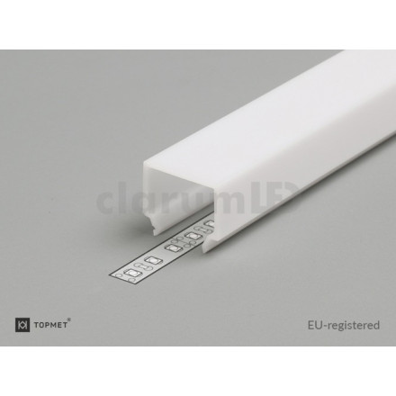 1m LED juostos profilio dangtelis E7 KLIK, baltas