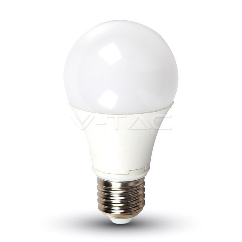 9W LED lemputė V-TAC, A60, E27, termoplastikas, (6400K) šaltai balta
