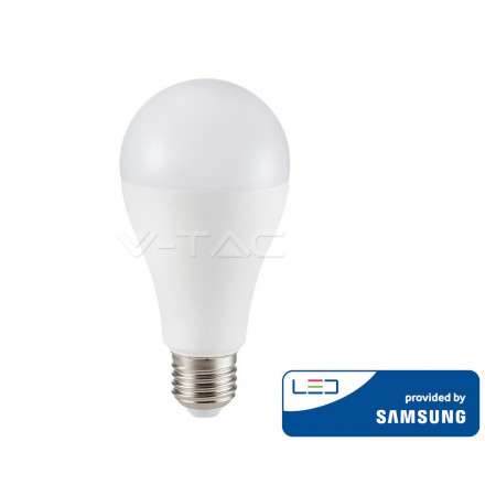 15W LED lemputė V-TAC, A65, E27, termoplastikas, 4000K (natūraliai balta), SAMSUNG LED chip