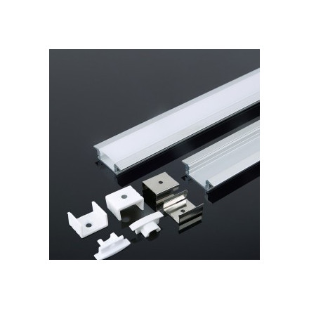 LED juostos profilis V-TAC, aliuminis, 2000x24.7x7mm, baltos spalvos.