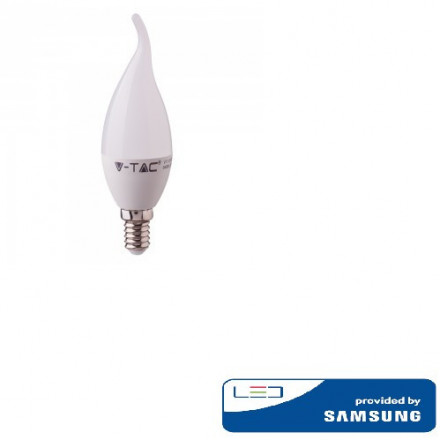 5.5W LED lemputė V-TAC, E14, žvakės liepsnos formos, 3000K (šiltai balta) , SAMSUNG LED chip